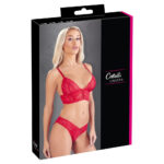 Blonde Bralette med Trusser i Rød