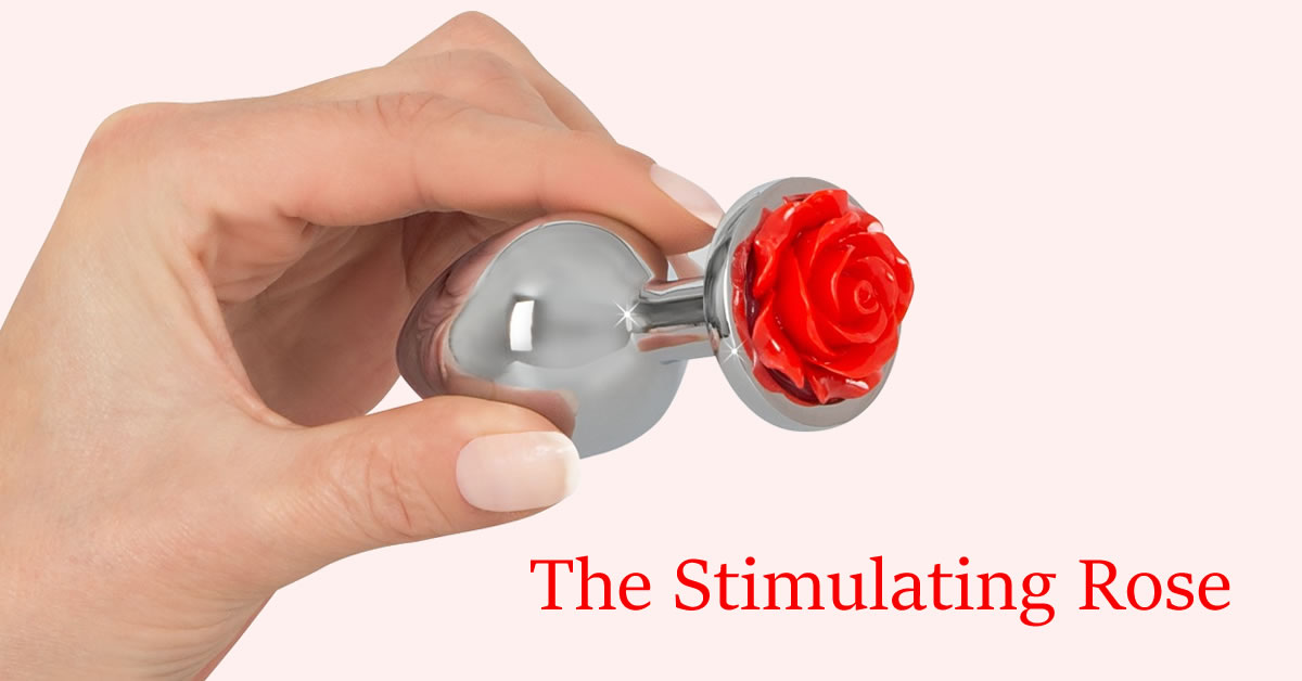 Aluminium Anal Plug med Rose i Bunden