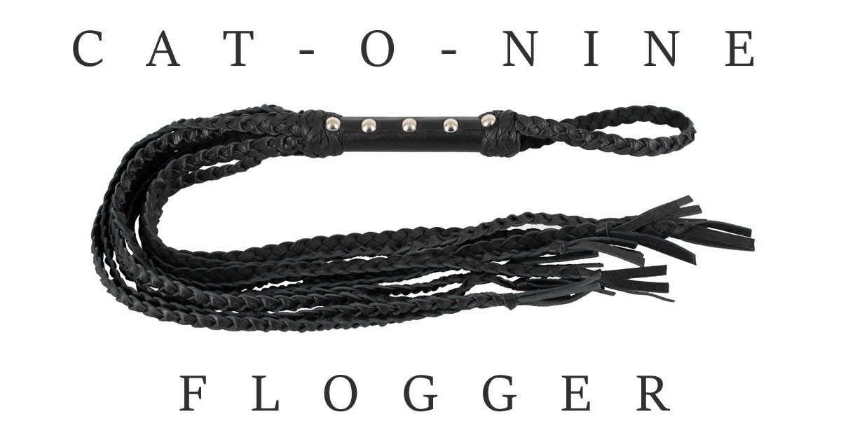 CatONine 9 halet flogger pisk i læder
