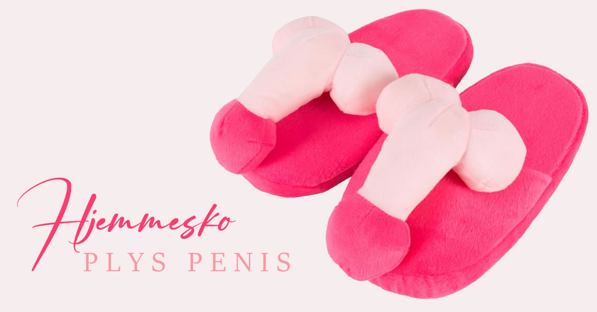 Penis hjemmesko i pink plys