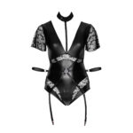 Plus Size Bondage Body med Wetlook og Blonder