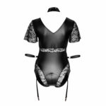 Plus Size Bondage Body med Wetlook og Blonder