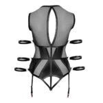 Plus Size Wetlook Bondage Body med Håndlænker