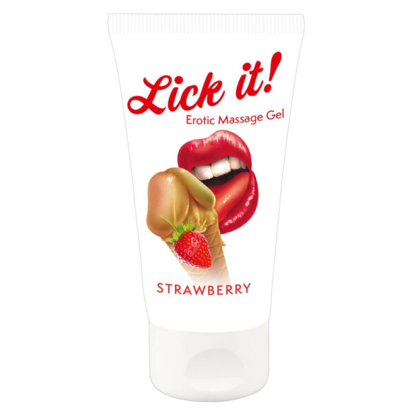 Lick It Massage Olie med Jordbær Aroma