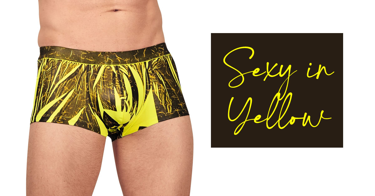 Herre Tights med Neon Gul Mønster