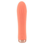 Peachy Ribbed Mini Vibrator