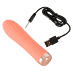 Peachy Ribbed Mini Vibrator