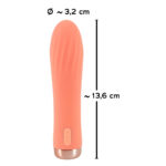 Peachy Ribbed Mini Vibrator