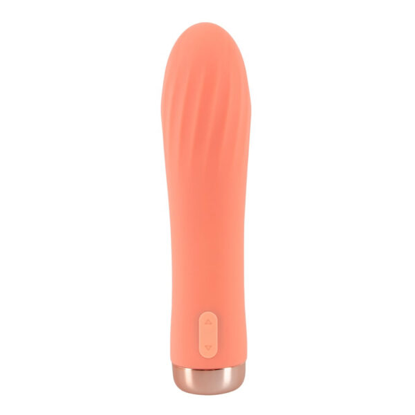 Peachy Ribbed Mini Vibrator