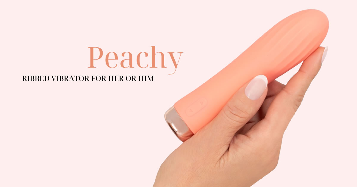 Peachy Ribbed Mini Vibrator