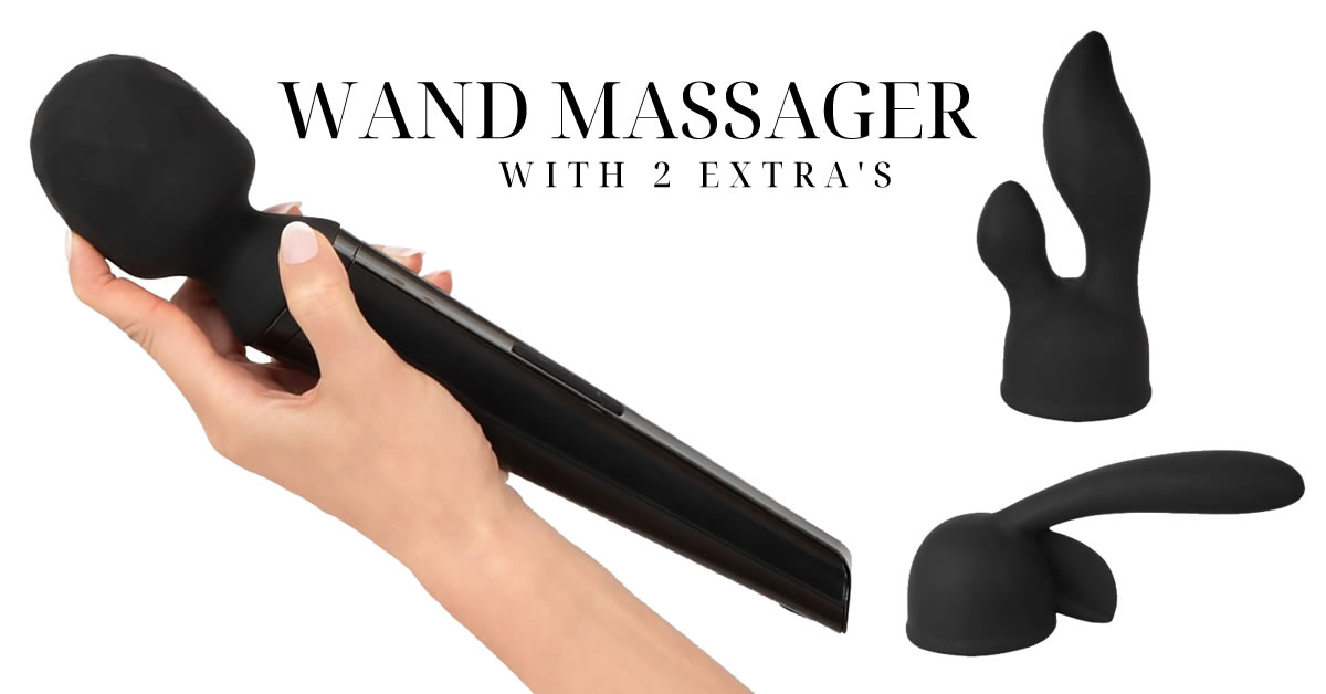 Wand Vibrator og Massagestav med 2 Ekstra Hoveder
