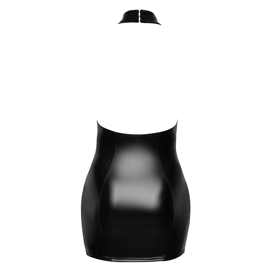 Noir Wetlook Kjole med Transparent Top