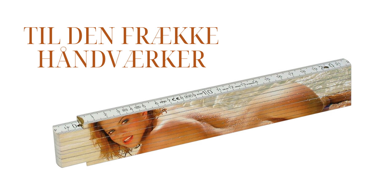 Fræk tommestok med nøgen kvinde