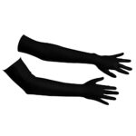 Lange Satin Handsker Sort