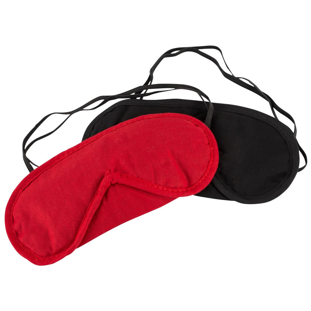 Blindfold Øjenmaske sæt med sort og rød maske