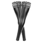 Noir Plus Size Overknee Wetlook Strømper uden Fod