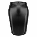 Noir Plus Size Wetlook Nederdel med Snører