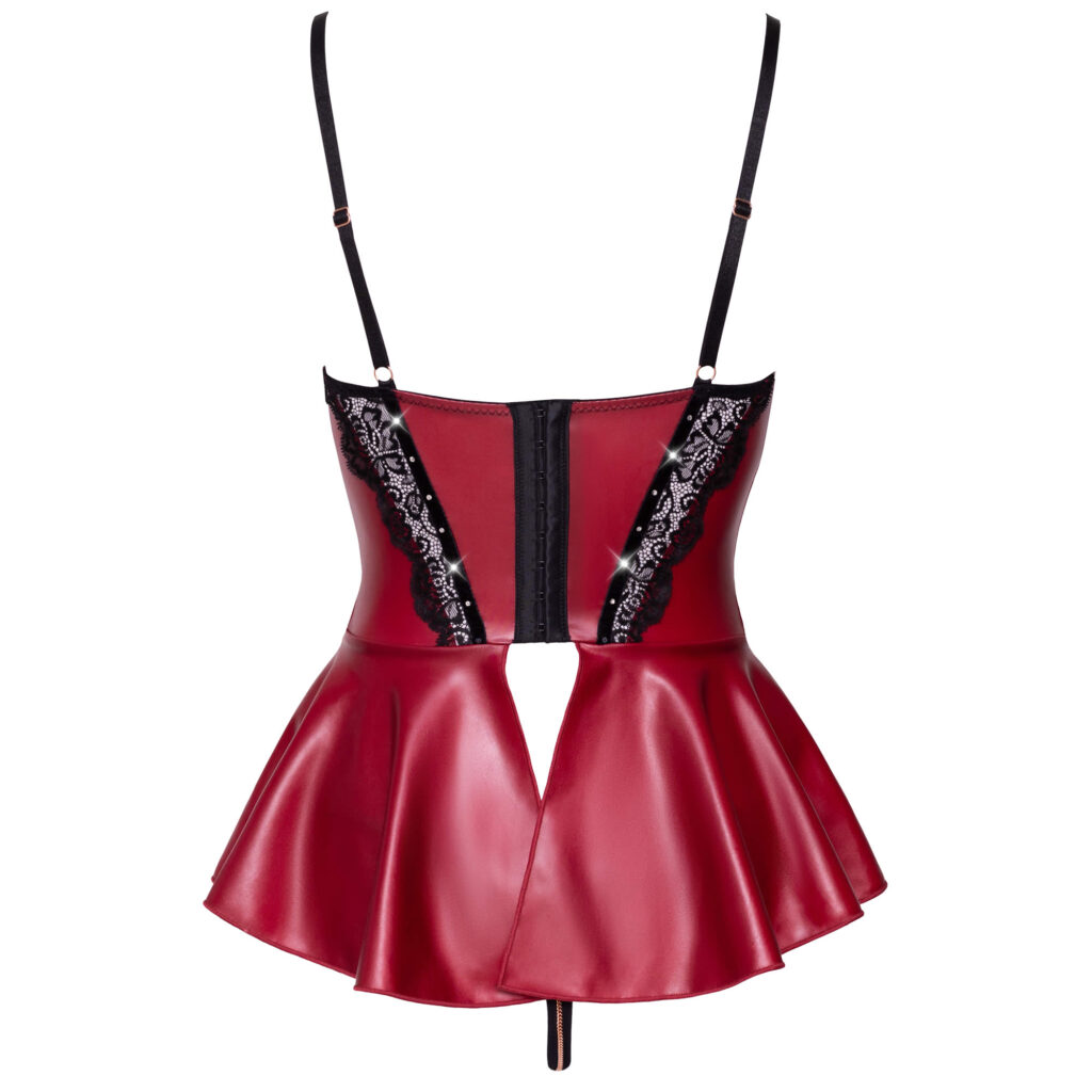 Abierta Fina Isabella Wetlook Longline BH i Rød med Trusser