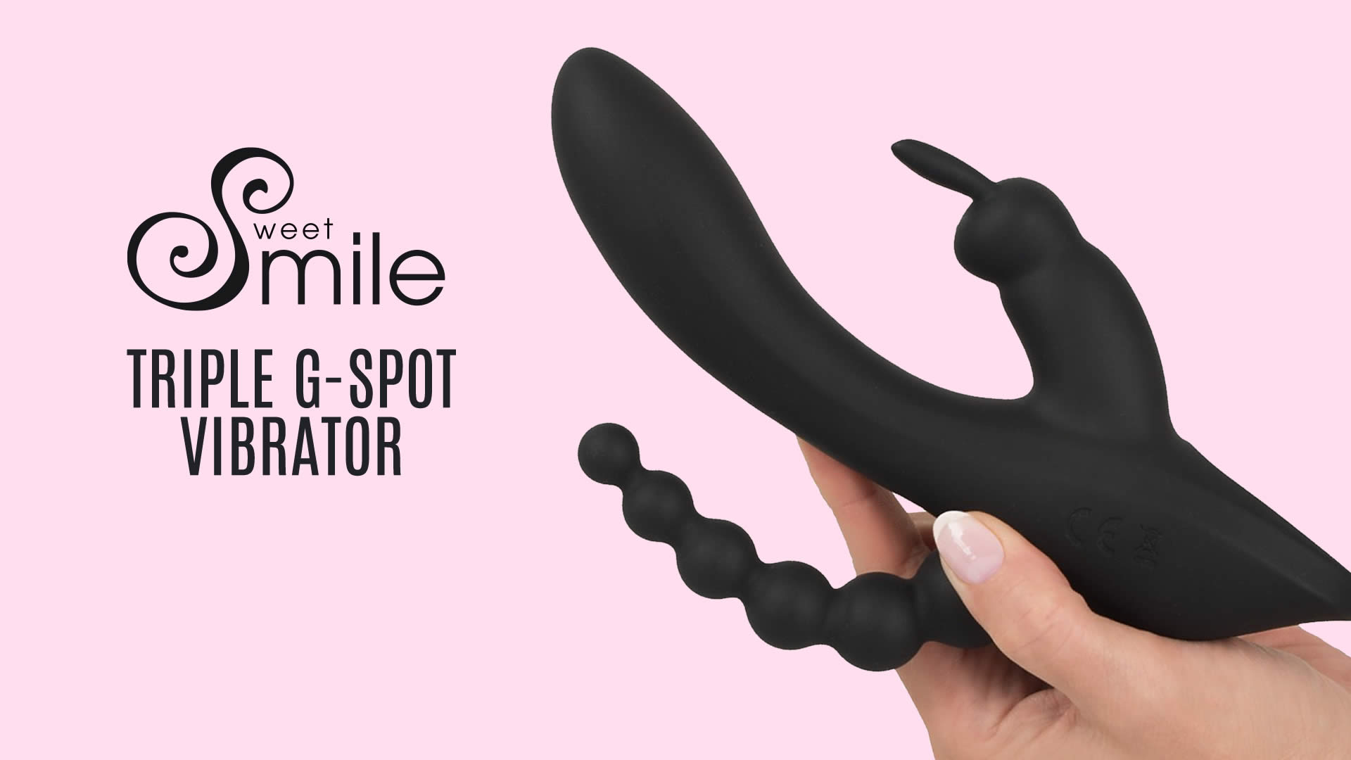 Sweet Smile G-punkt rabbit vibrator Triple med Anal Kæde