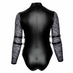 Plus Size Wetlook Body med Blonde Ærmer og Armlænker