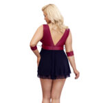 Plus Size Babydoll i Wetlook og Tyl med Armlænker