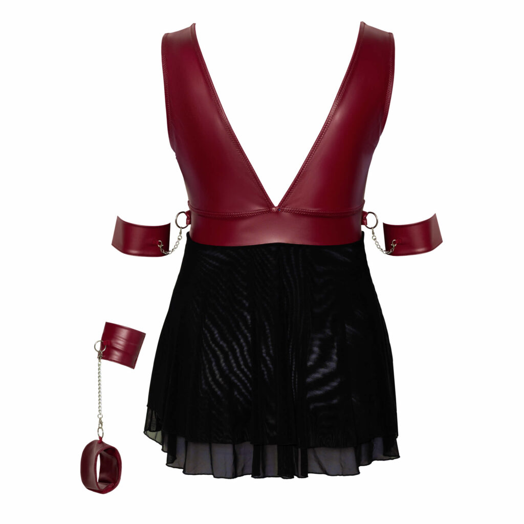 Plus Size Babydoll i Wetlook og Tyl med Armlænker