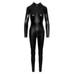 Noir Wetlook Jumpsuit med Slangeskind Look