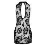 Noir Mini Lingeri Kjole med Fløjl Flock Print