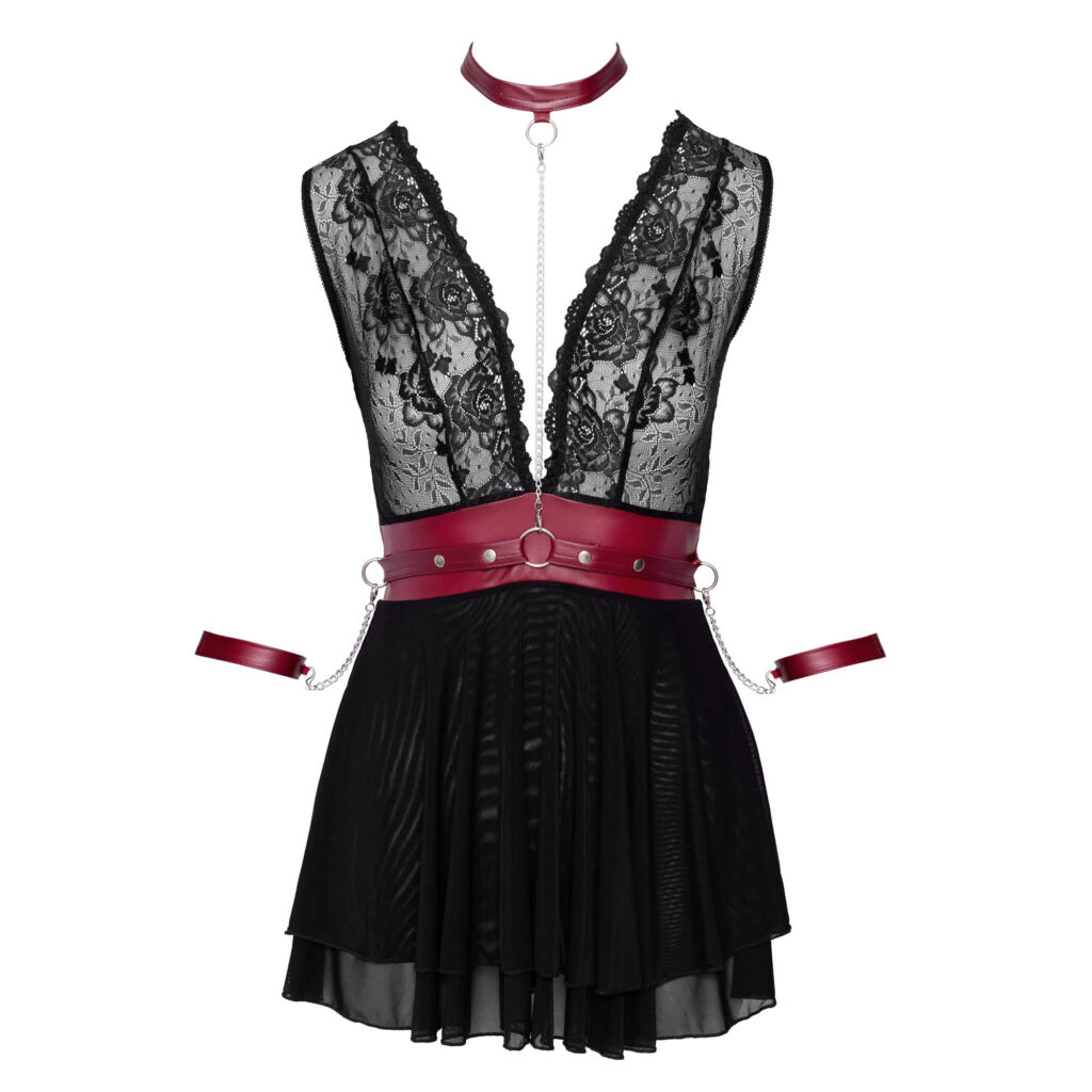 Bondage Babydoll af Blonder og Wetlook med Håndjern