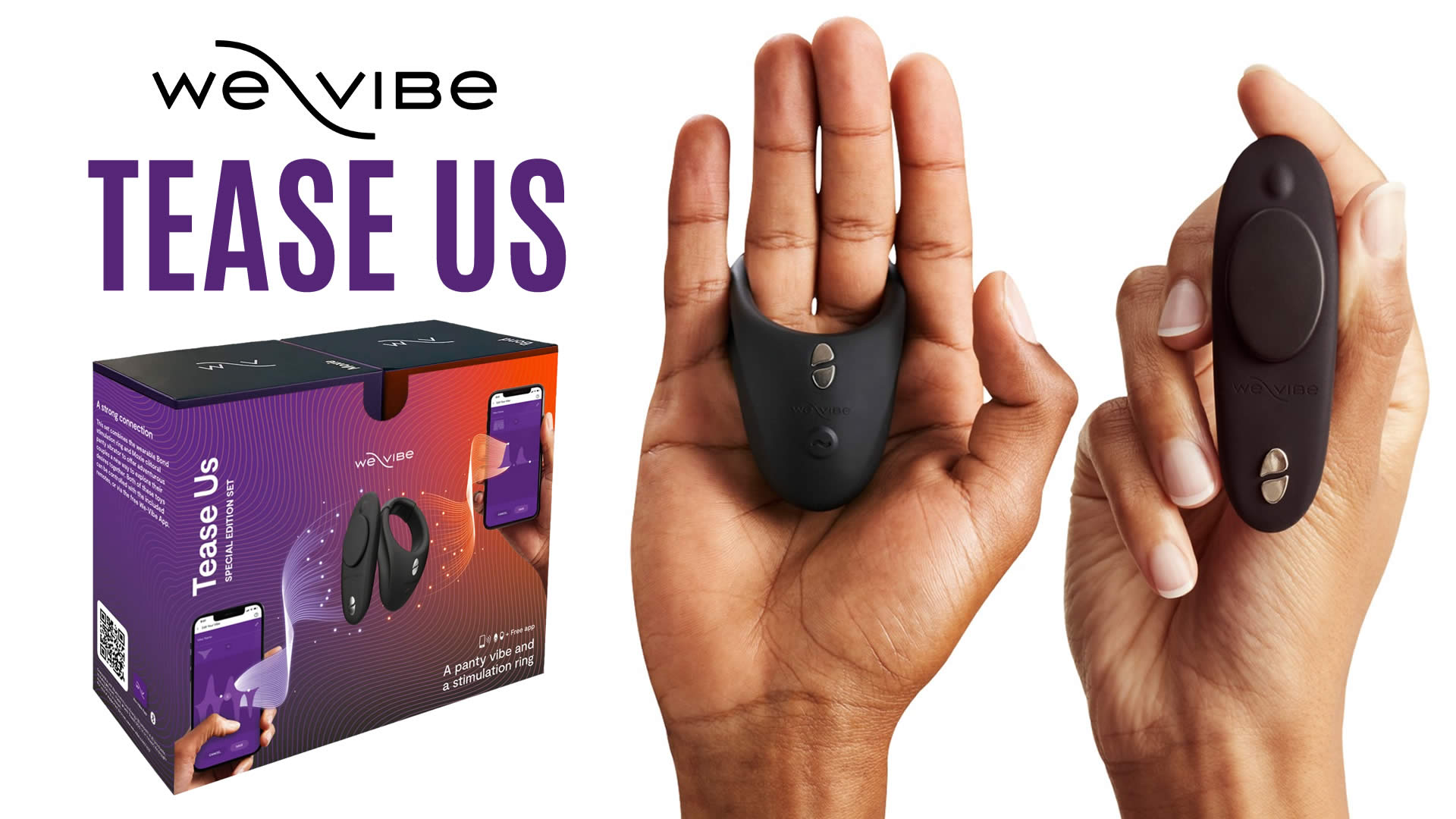 We-Vibe Tease Us Bond Penisringe + Moxie Klitorisvibrator