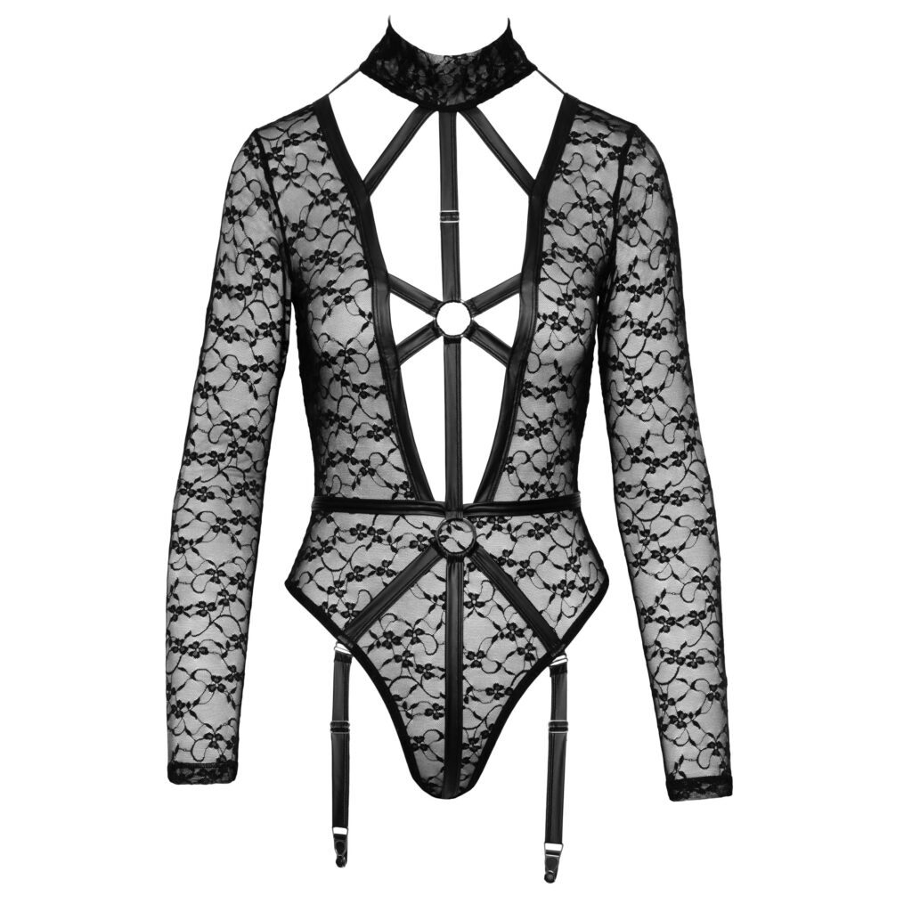Blonde Body med Wetlook Harness og Strømpeholdere