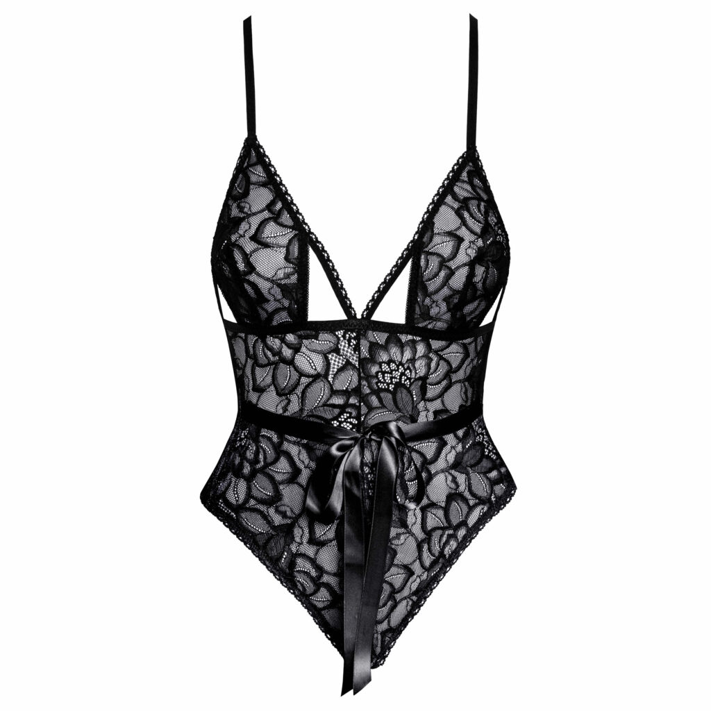 Kissable Blonde Body i Sort med Satin Sløjfe