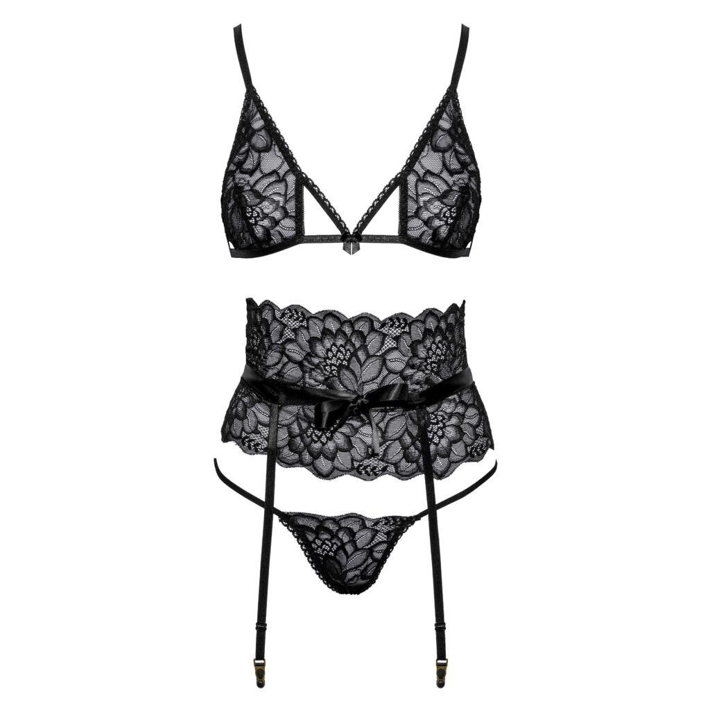 Kissable Lingeri Sæt med Hofteholder og Satin Sløjfe