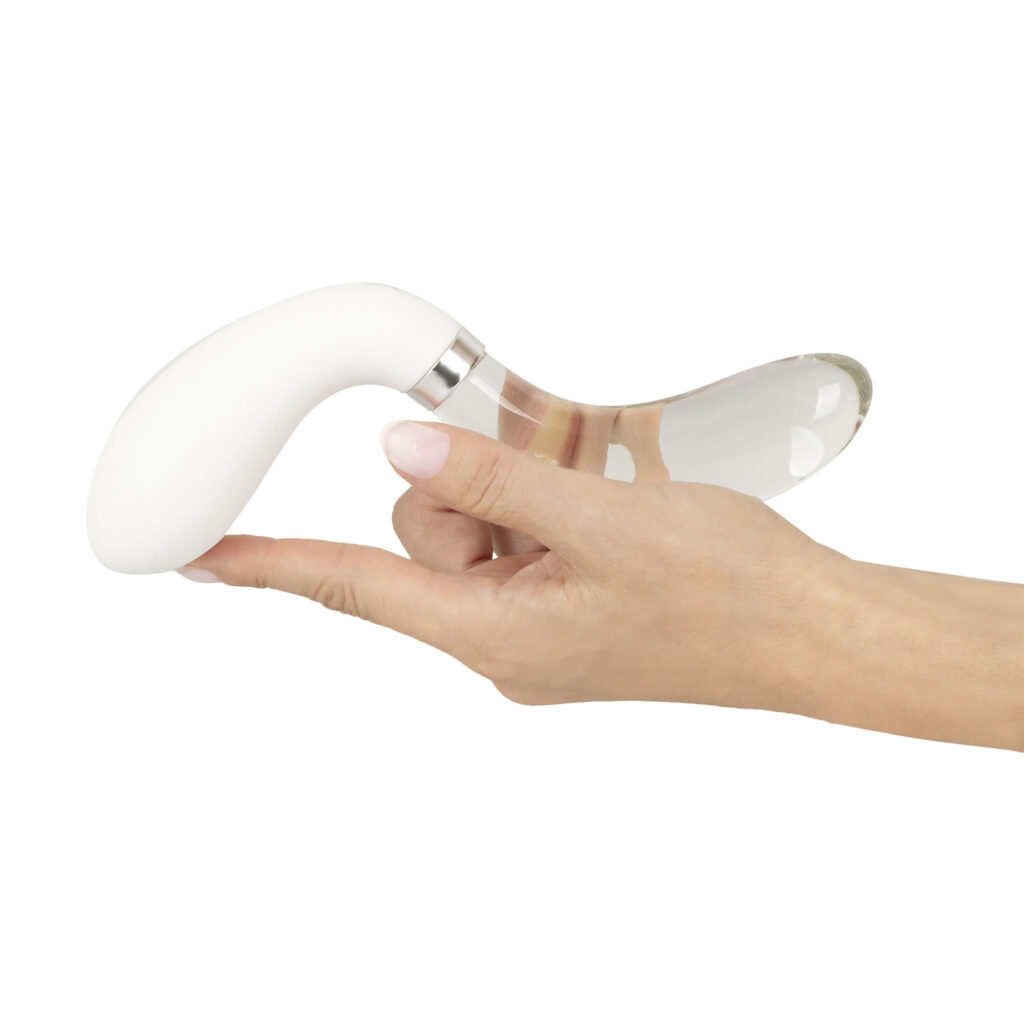 Liaison Curve Silikone og Glas Vibrator med LED Lys