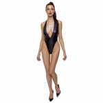 Wetlook Body med Dyb Udskæring