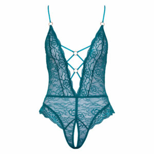 Grøn Blonde Body med Dyb Udskæring og Bundløs