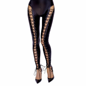 Wetlook Catsuit med Snøredetaljer