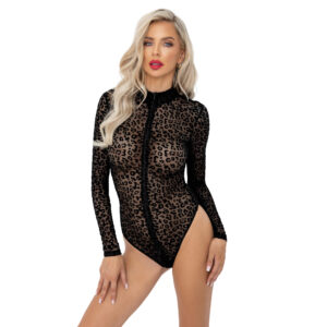 Noir Leopard Body med Blonde Krave
