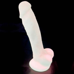 SileXD Silikone dildo med Sugekop Selvlysende Overflade