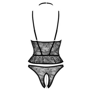 Abierta Fina Longline BH med Open Bust og Bundløse Trusser
