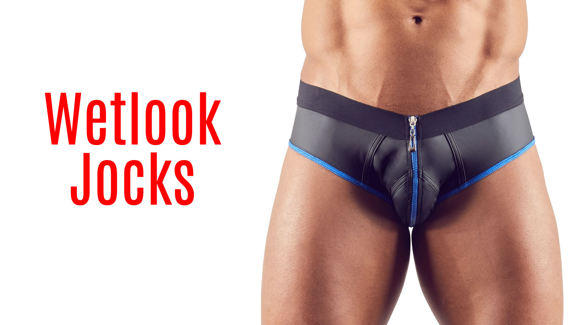 Jocks i Mat Skinnende Wetlook med Front Lynlås