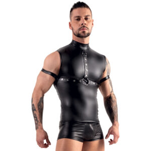 Wetlook Herre Shirt med Harness og Armlænker