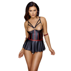 Wetlook Longline BH med nederdel, Trusser og Armlænker