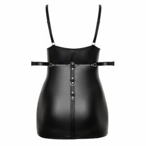 Plus Size Wetlook Kjole med Harness Look og Armlænker