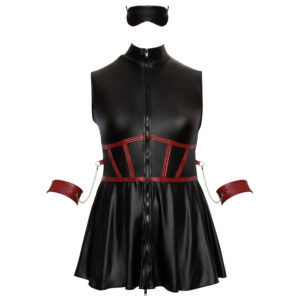 Plus Size Wetlook Kjole med Håndjern og Røde Striber