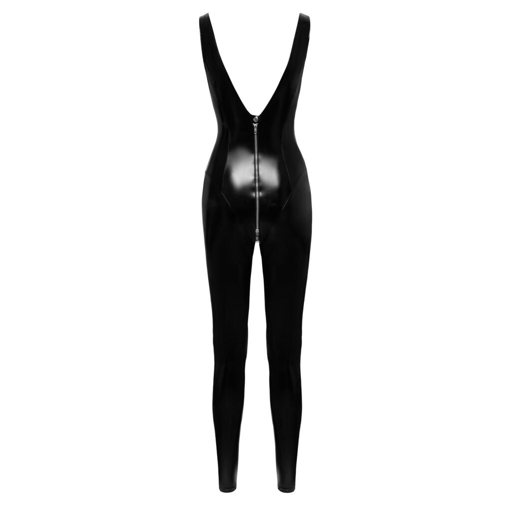 Vinyl Catsuit uden Ærmer med 3-vejs Lynlås