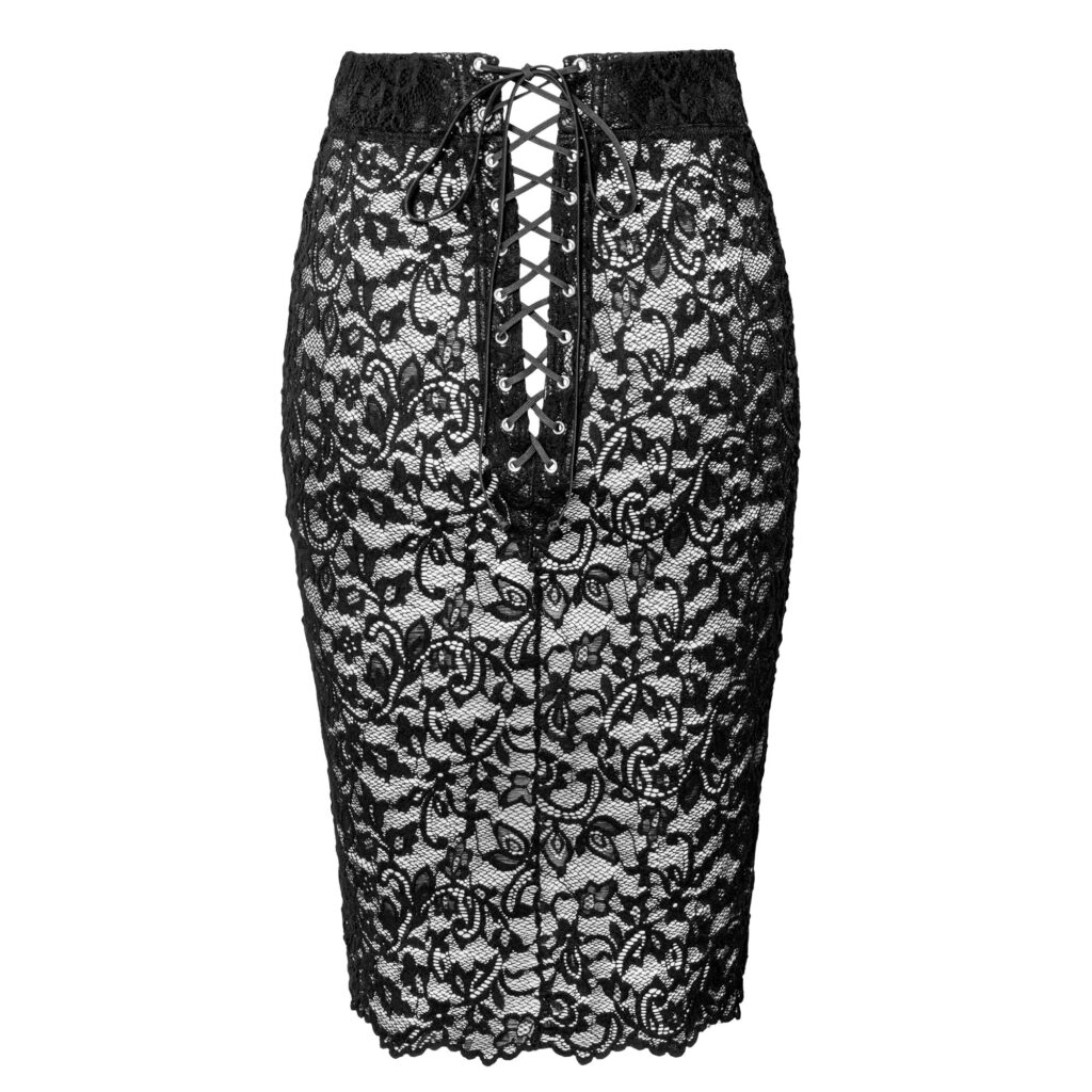 Noir Wetlook og Blonde Nederdel med Pencil Skirt Snit