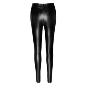 Noir Wetlook Bukser med Slangeskinds Mønster