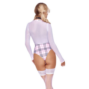 Body Skolepige Kostume i Pink og Hvid med Tern