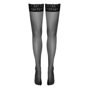 Selvsiddende Strømper i Sort med 6 cm Blondekant